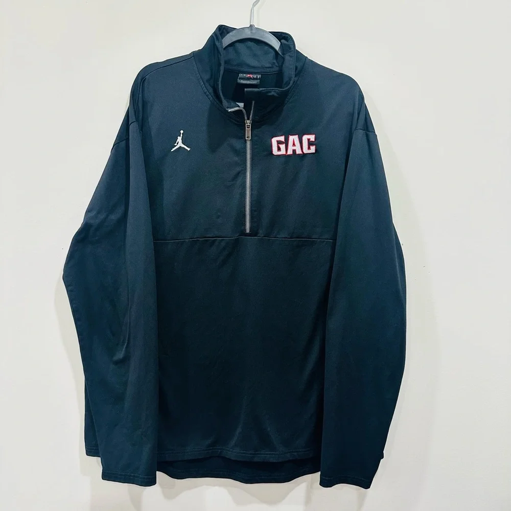 Jordan Sweater‎ Mens XL  Black  Pullover 1/4 Zip Long Sleeve